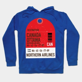 Canada Ottawa Airline ticket Hoodie